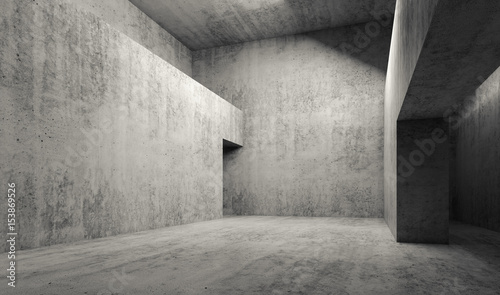 Abstract empty gray concrete room interior