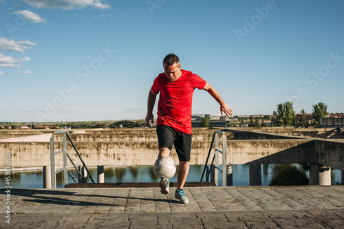 Man with soccer ball