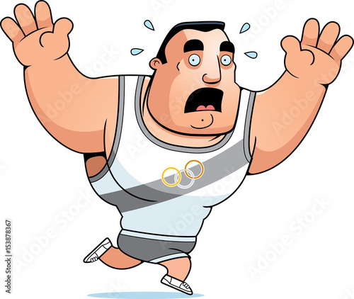 Cartoon Olympic Athlete Panic