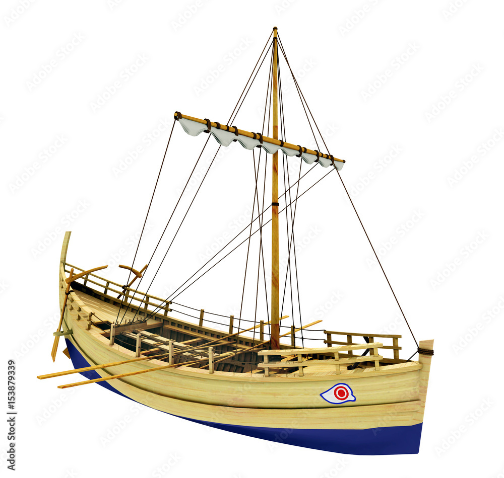 Antikes griechisches Handelsschiff - Freisteller