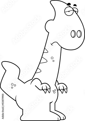 Sad Cartoon Parasaurolophus
