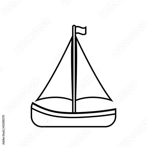 sailboat icon over white background. vector illustration