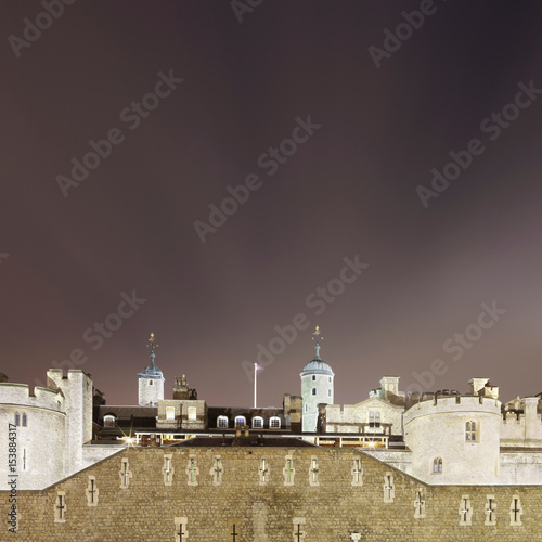 Castle lit up at night photo