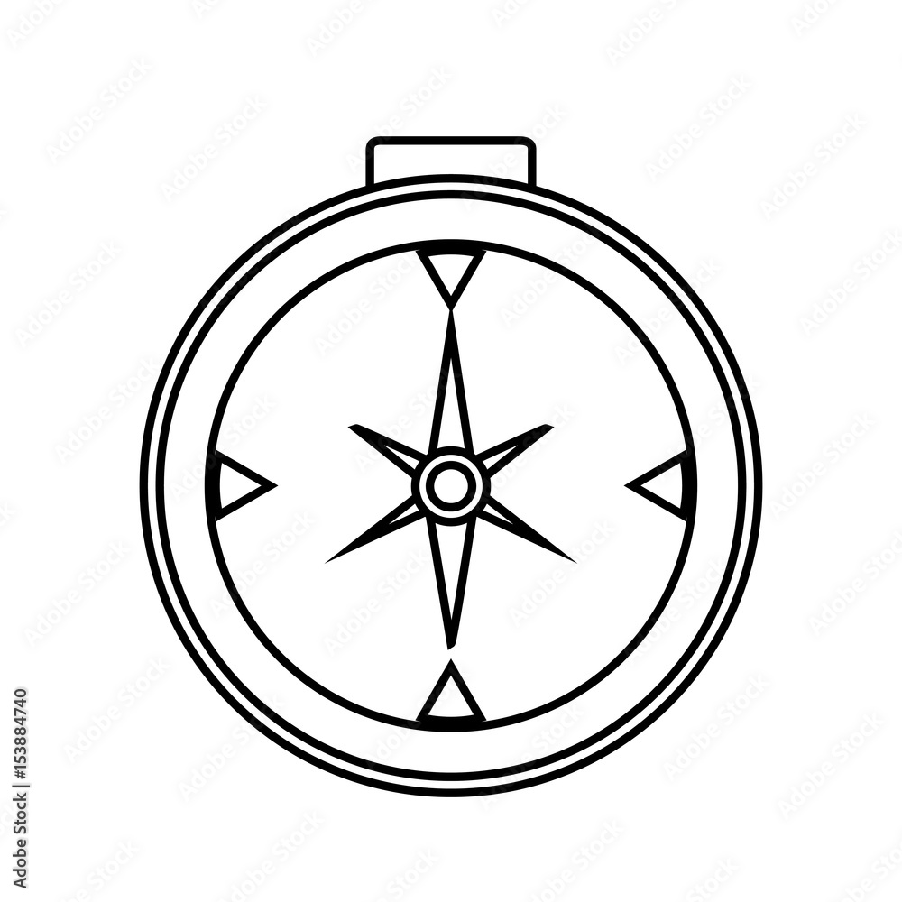 compass icon over white background. vector illustration
