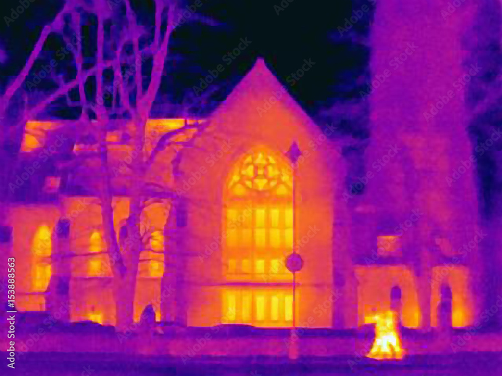 Thermal image of cathedral Thermal image of cathedral