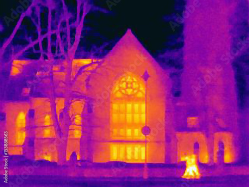 Thermal image of cathedral photo