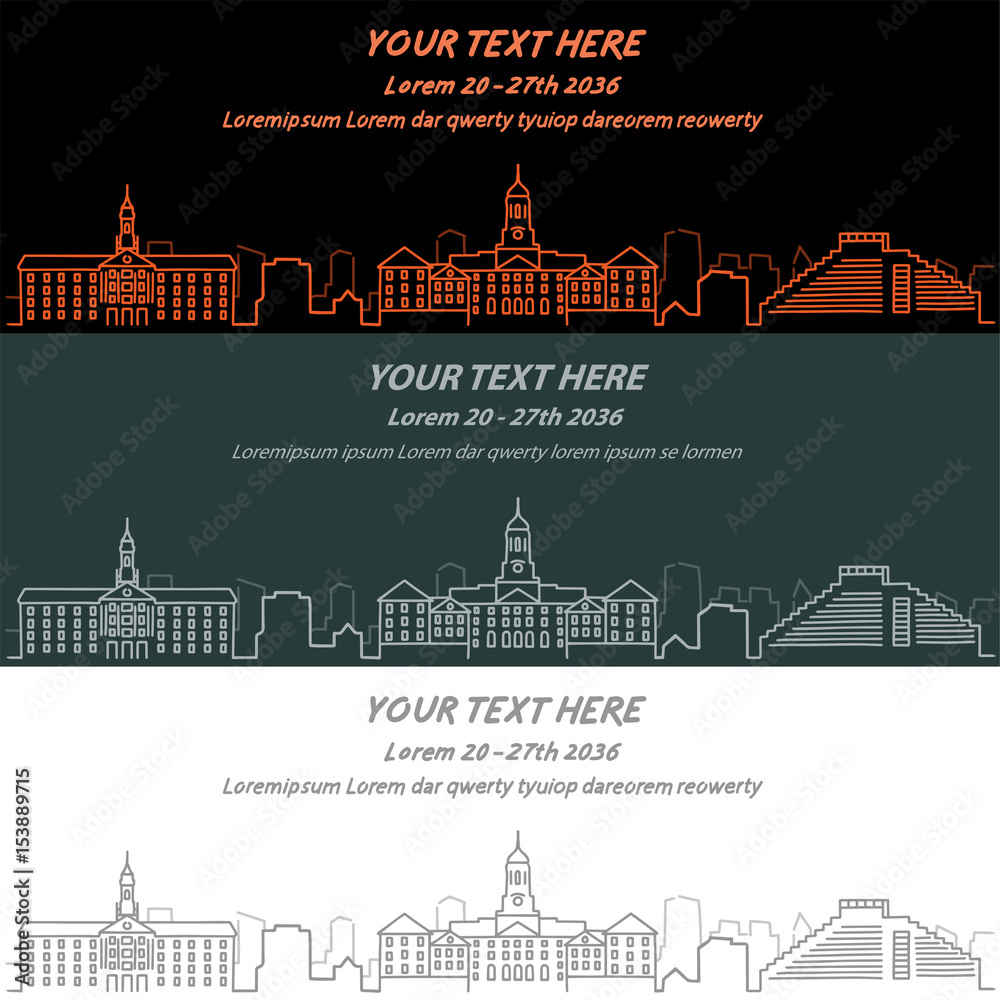 Cambridge Event Banner Hand Drawn Skyline Cambridge Event Banner Hand Drawn Skyline