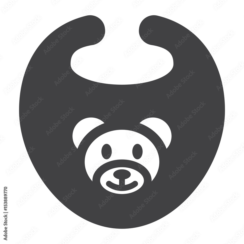 Baby bib solid icon, kid and clothes, vector graphics, a filled pattern on a white background, eps 10. Baby bib solid icon, kid and clothes, vector graphics, a filled pattern on a white background, eps 10.