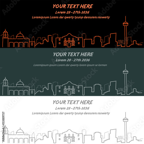 San Antonio Event Banner Hand Drawn Skyline