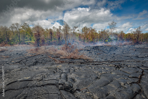 Megma in lava field Hawaii photo