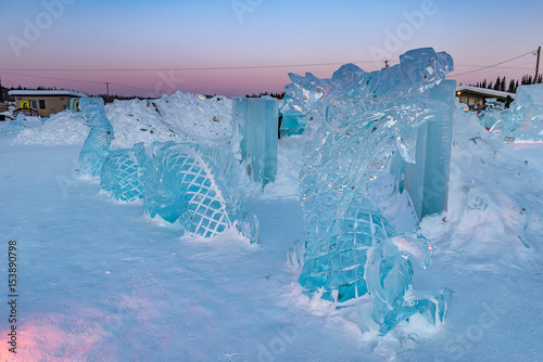 Beautiful winter ice sculpture in Fairbank photo