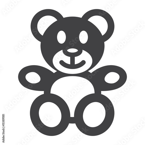 Teddy bear solid icon, plush toy and baby, vector graphics, a filled pattern on a white background, eps 10.