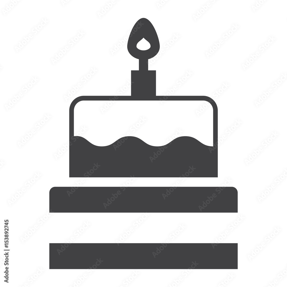 Birthday cake solid icon, sweet and holiday, vector graphics, a filled pattern on a white background, eps 10. Birthday cake solid icon, sweet and holiday, vector graphics, a filled pattern on a white background, eps 10.