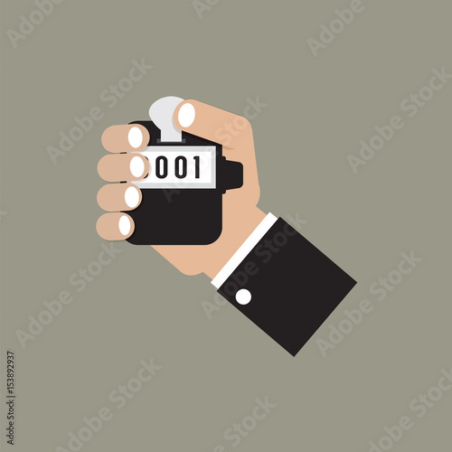 Flat Design Hand Counter Vector Illustration