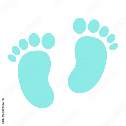 Baby footprint flat icon, foot silhouette, vector graphics, a colorful solid pattern on a white background, eps 10.