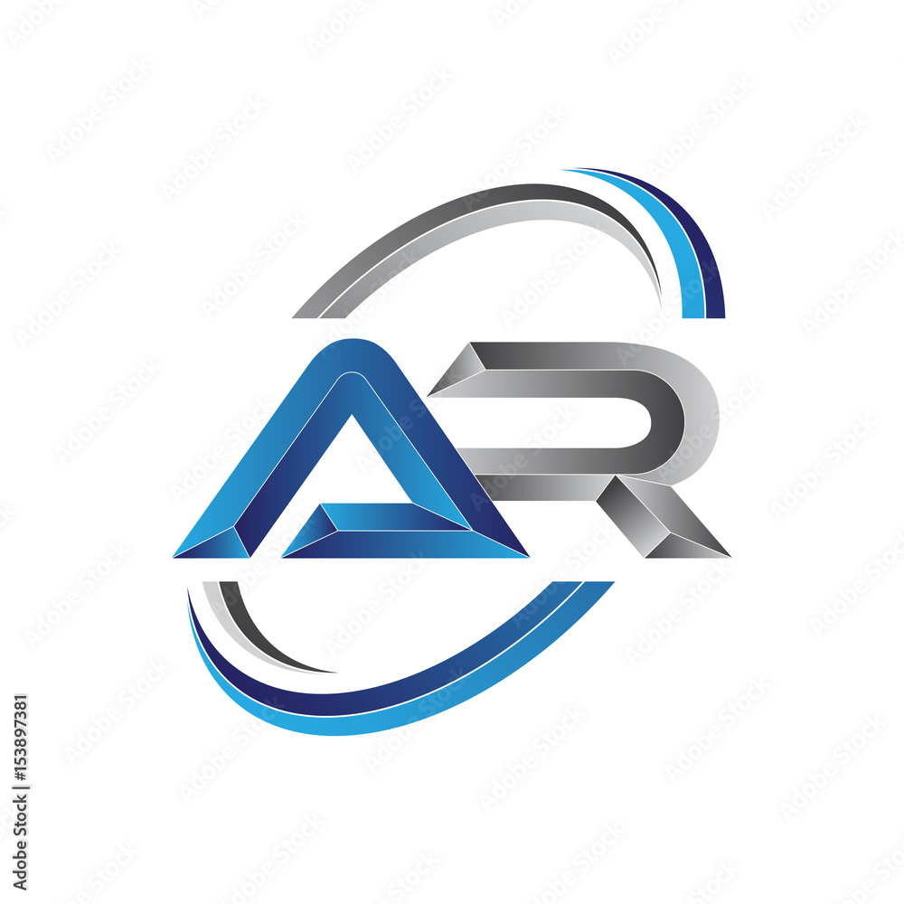 Simple initial letter logo modern swoosh AR Simple initial letter logo modern swoosh AR