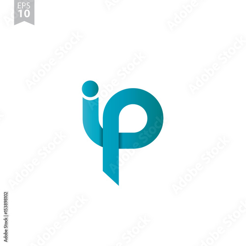 Initial Letter IP Rounded Lowercase Logo photo