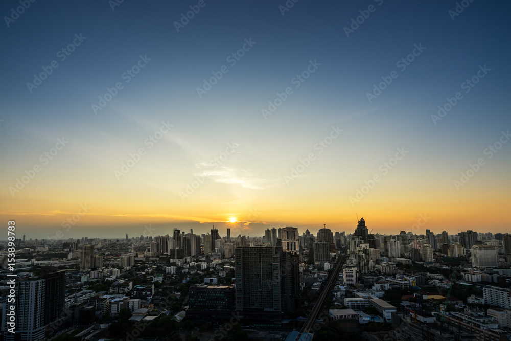 sunset on cityscape evening time - can use to display or montage on product