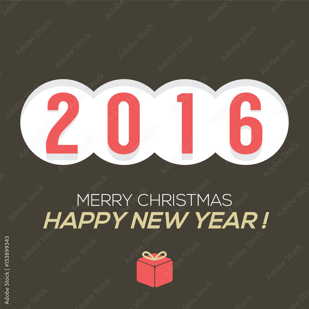 Naklejka premium 2016 Vintage New Year Card Vector Illustration