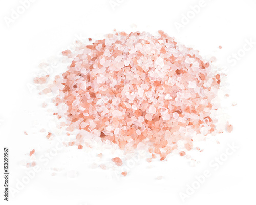 Pink salt isolated on a white background