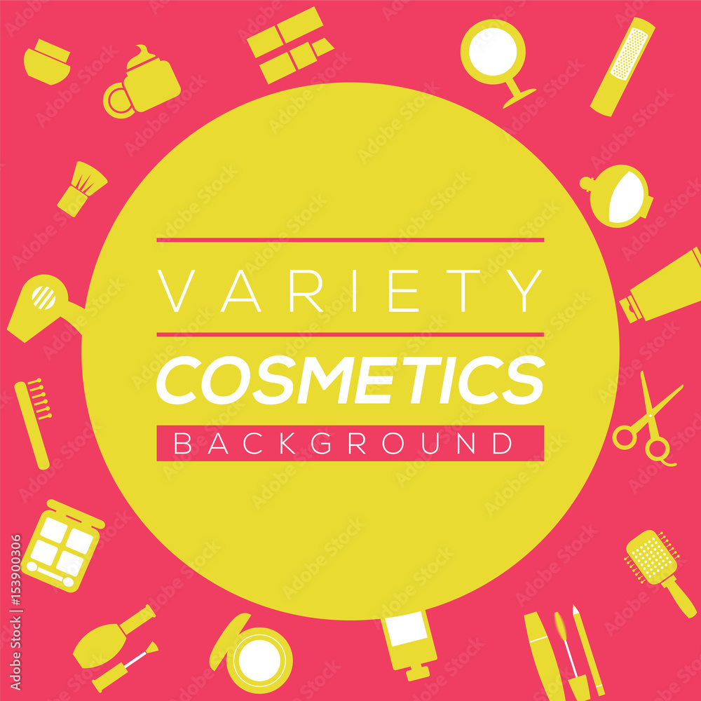 Variety Cosmetics Background Vector Illustration