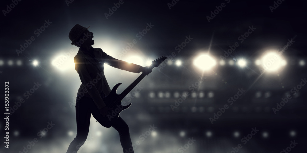 Naklejka premium Music is her lifestyle . Mixed media