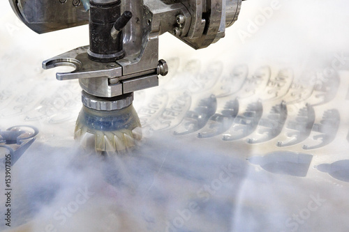 CNC water jet cutting machine process