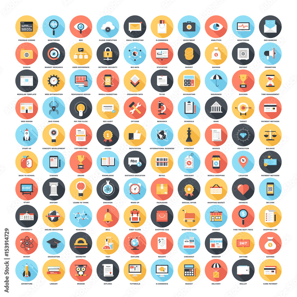 Long Shadow Web Icons Long Shadow Web Icons