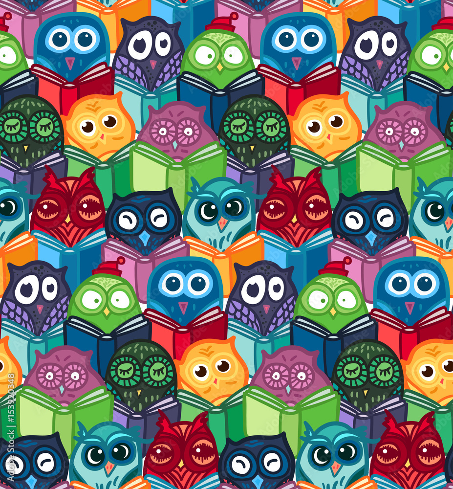Owls hand drawn pattern Owls hand drawn pattern