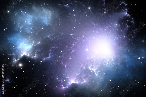 Fototapeta Naklejka Na Ścianę i Meble -  Giant glowing nebula. Space background with nebula and stars