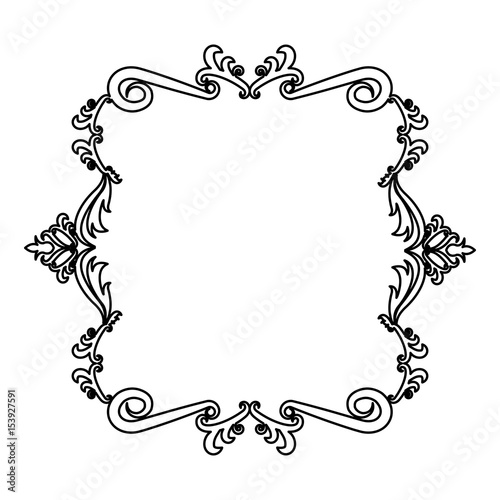 decorative frame floral border crest royal element vector illustration