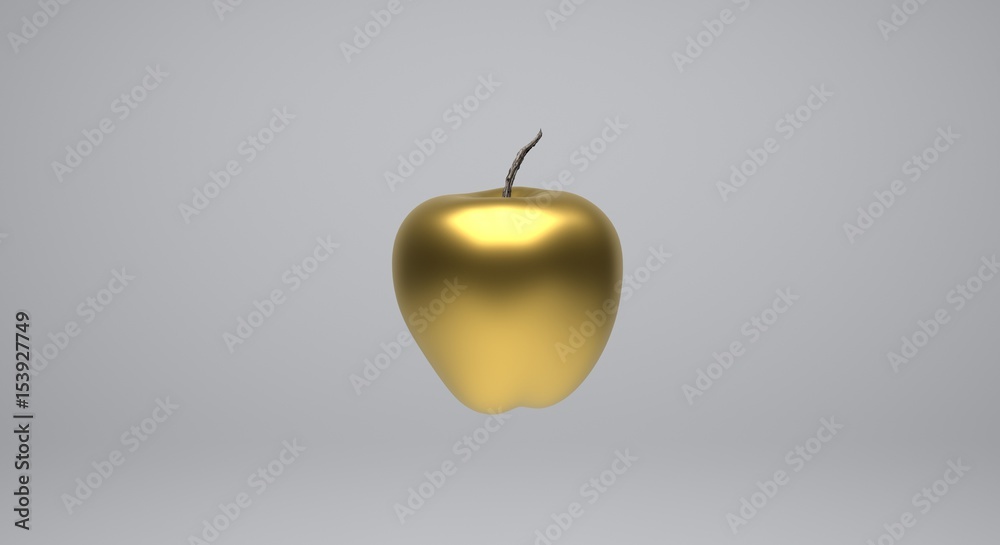 Obraz premium High resolution 3D image.3d render golden apple