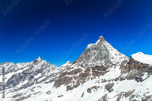 sunny day on the ski slopes of Cervinia