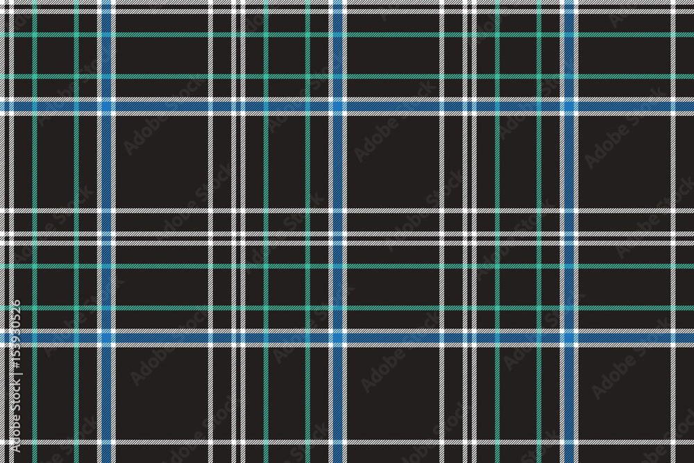 Black check plaid fabric texture seamless pattern