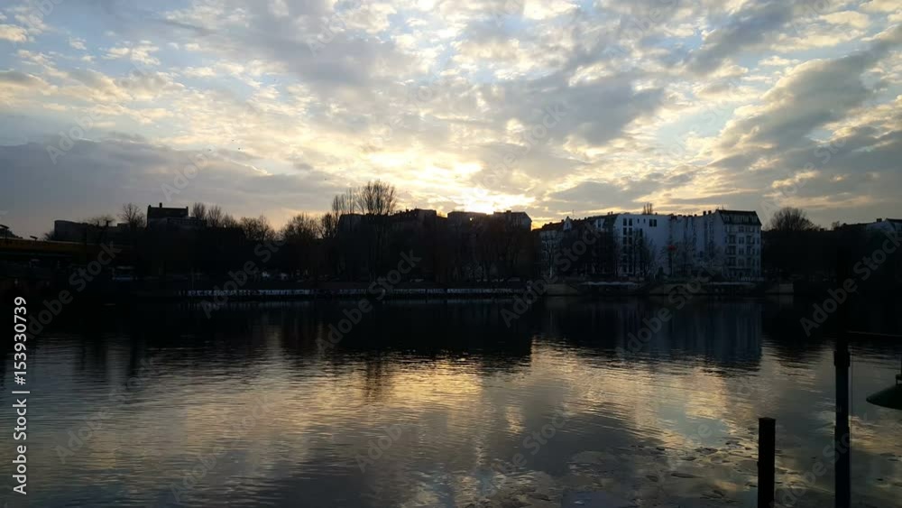 Sunset at the Spree river in Berlin Sunset at the Spree river in Berlin