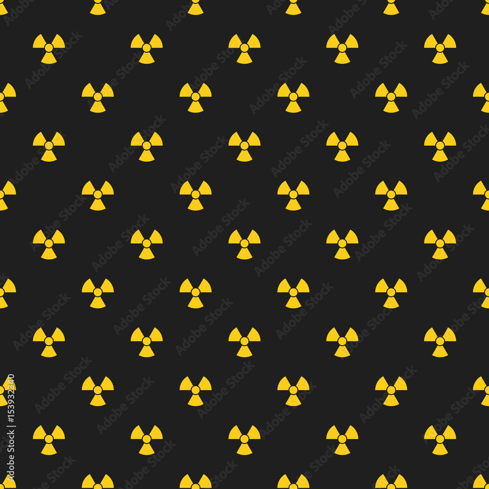 Abstract pattern. Yellow marks of radiation on a black background. Irradiation. Dangerous area. Vector illustration in a flat style Abstract pattern. Yellow marks of radiation on a black background. Irradiation. Dangerous area. Vector illustration in a flat style