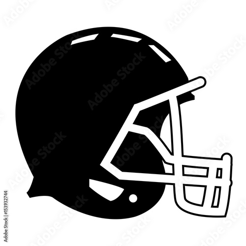 football helmet protection equipment side view vector illustration