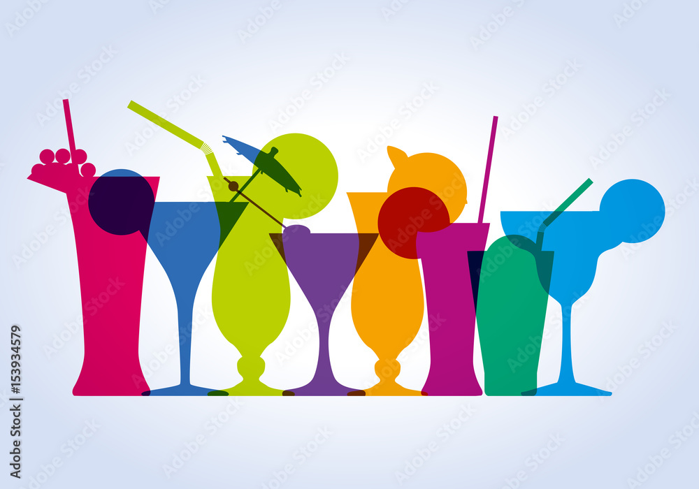 cocktail - verre - apéro - apéritif - boisson - alcool -bar Stock Vector |  Adobe Stock