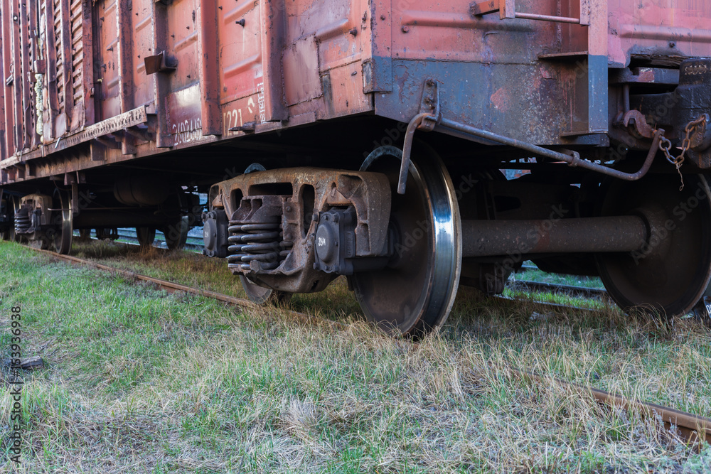 Rail freight car close-up