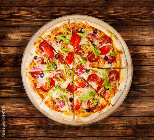 Pizza pepperoni deluxe. This picture is perfect for you to design your restaurant menus. Visit my page. You will be able to find an image for every pizza sold in your cafe or restaurant. 

 #153937330