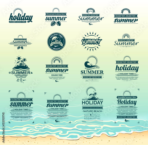 beach label set