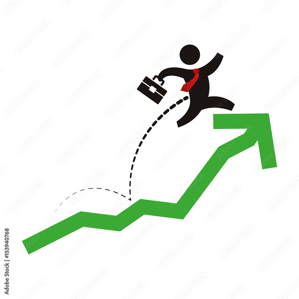 Bussiness mens growing statistics icon vector illustration graphic design