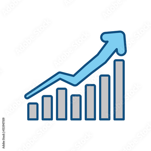 Free Download Business growing statistics icon vector illustration graphic design - GFXLoad