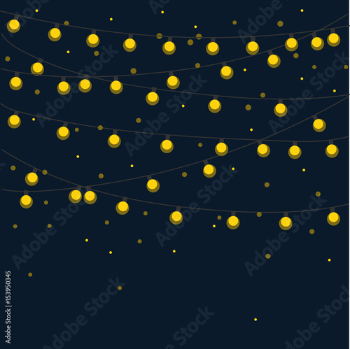 Background with garlands, Christmas lights.  Vector illustration.
