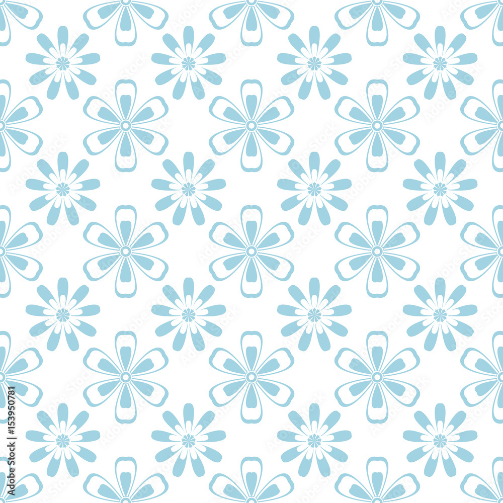 Floral seamless pattern. Blue and white ornament Floral seamless pattern. Blue and white ornament