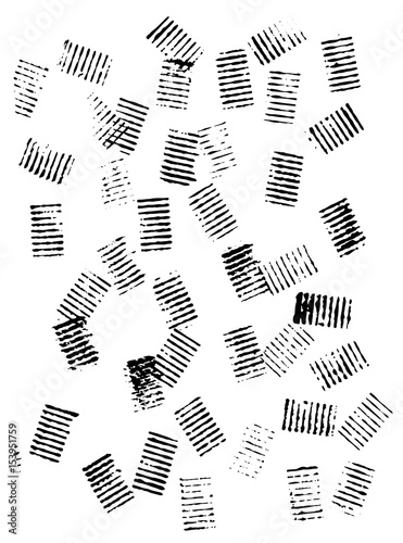 Vector artistic design elements in grunge dust messy dirty style. Texture dynamic overlay. Tyre track shapes with different pressure, textile abstract pattern for printing. Rubber dry hand made stamps
