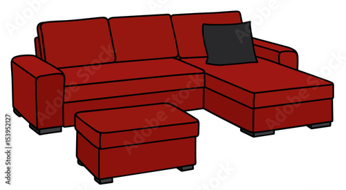 Dark red sofa