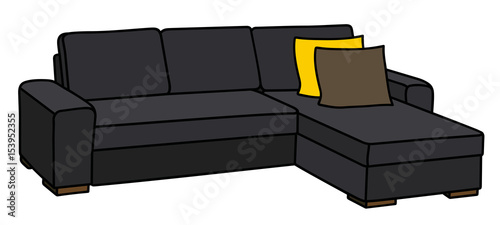 Big black sofa