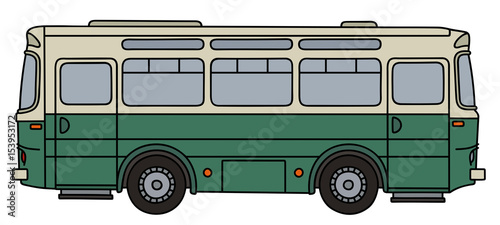 Old green and cream bus