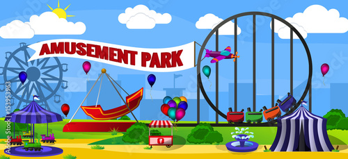 Amusement park landscape